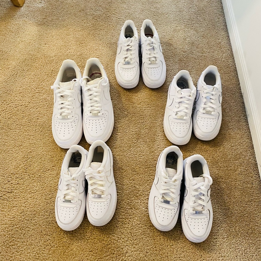 Classic White Kids Air Force 1 Sneakers